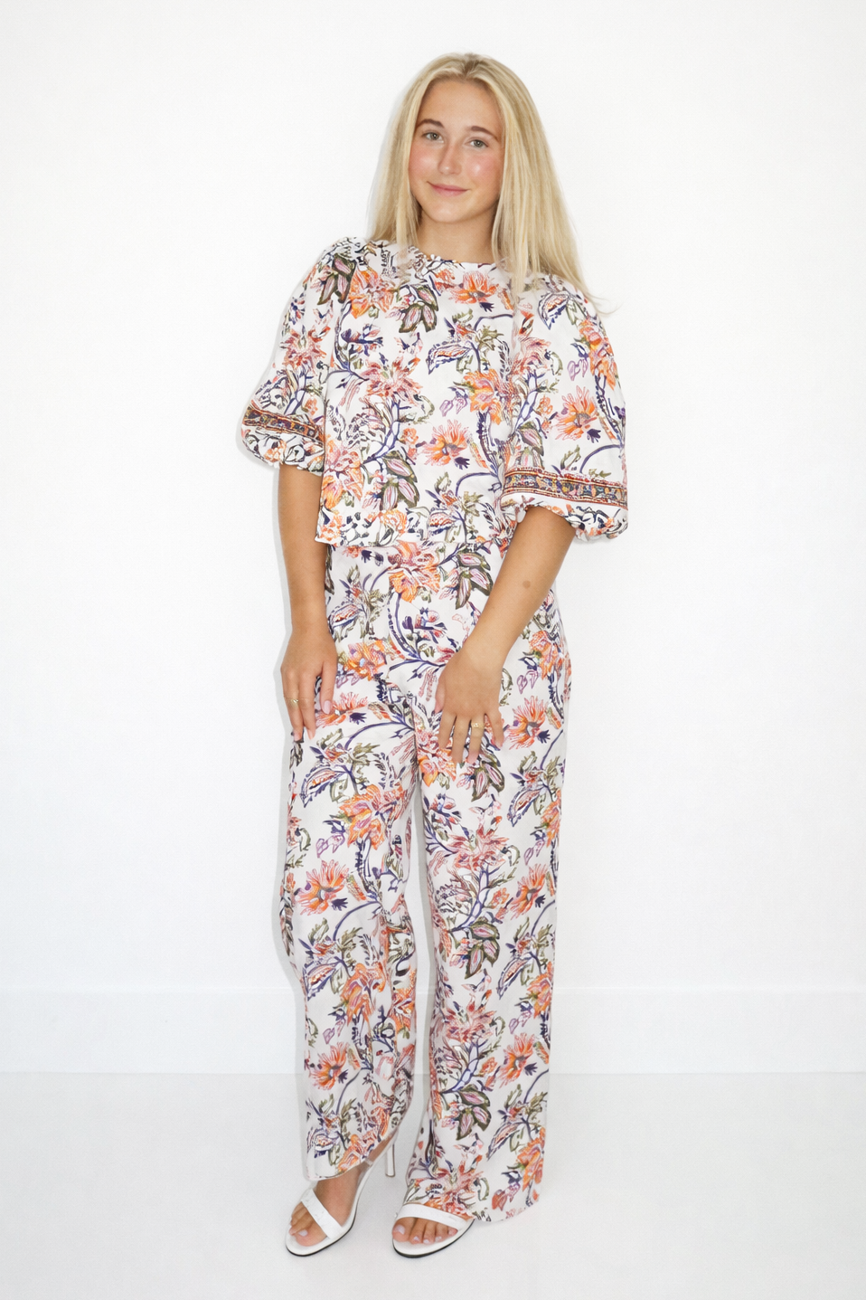 Paige Jaipur Print Puff Sleeve Top from KADOU Boutique