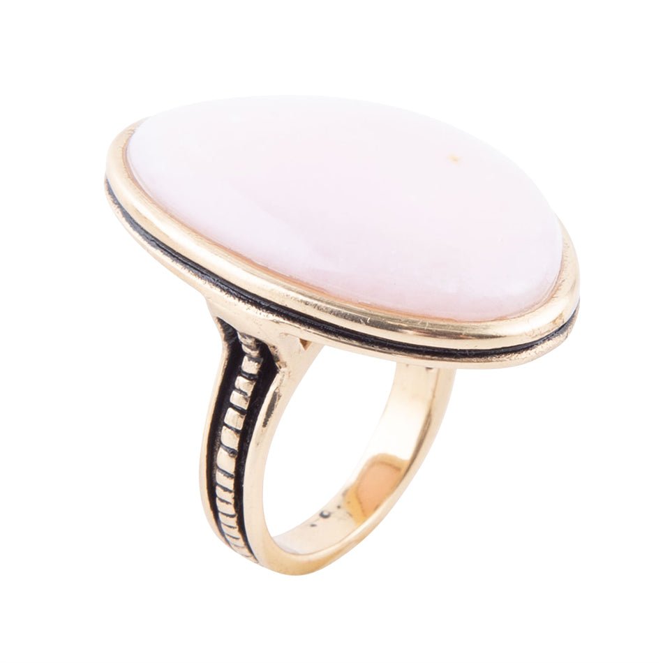 Pink Opal Golden Statement Ring from KADOU Boutique