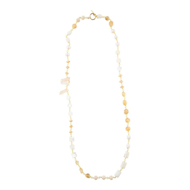 Precious White Pearl and Crystal Necklace