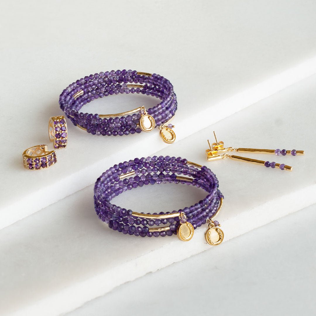 Prism - Amethyst Pave Horseshoe Earring