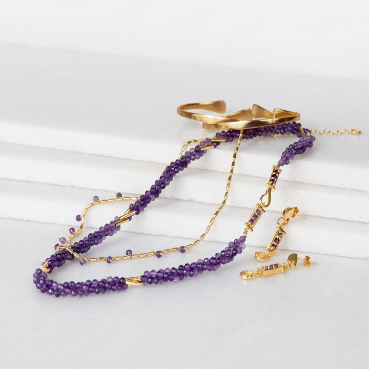 Prism - Amethyst Pave Horseshoe Earring