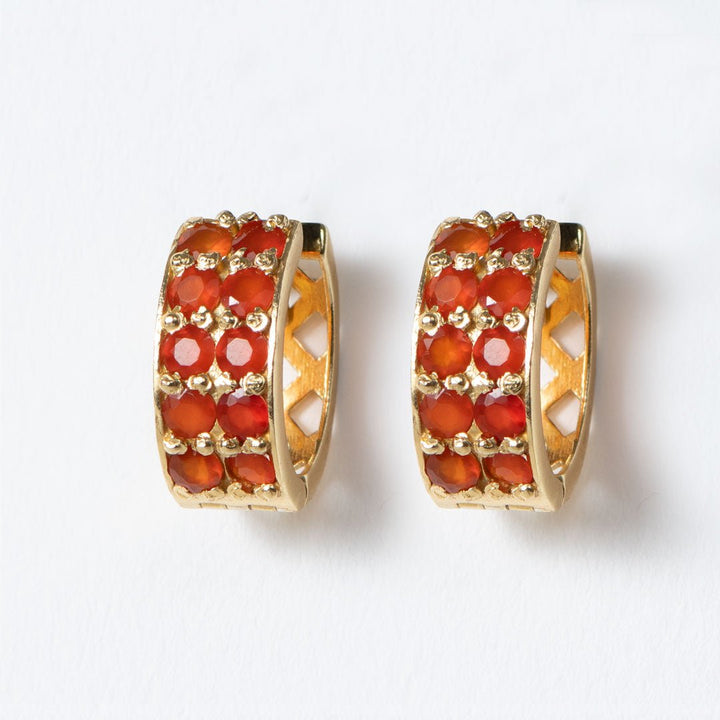 Prism - Carnelian Pave Horseshoe Earring