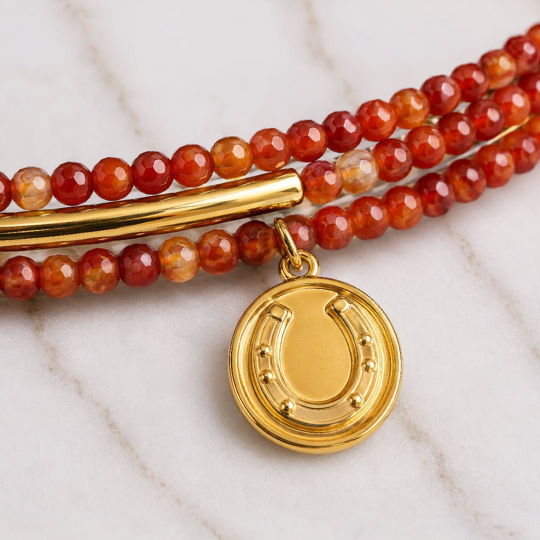Prism - Carnelian Pave Horseshoe Earring