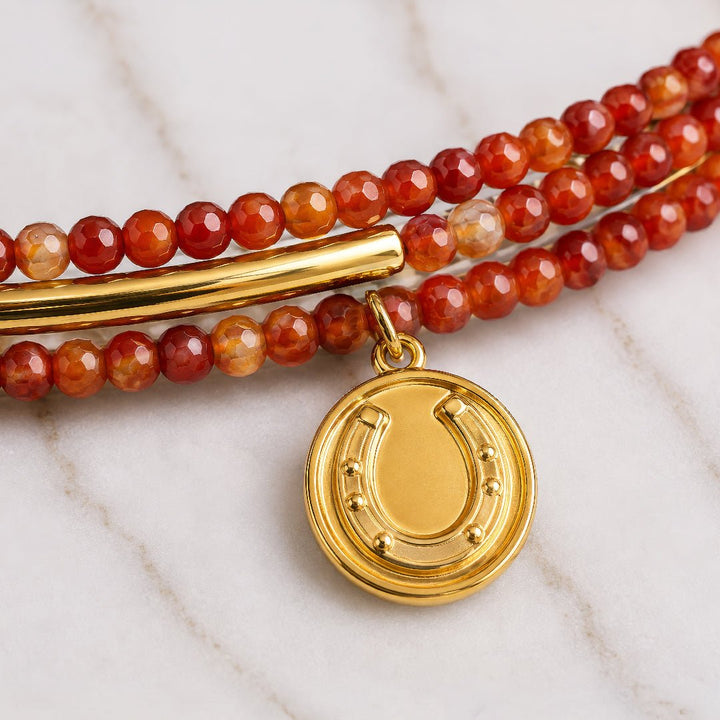 Prism - Carnelian Pave Horseshoe Earring