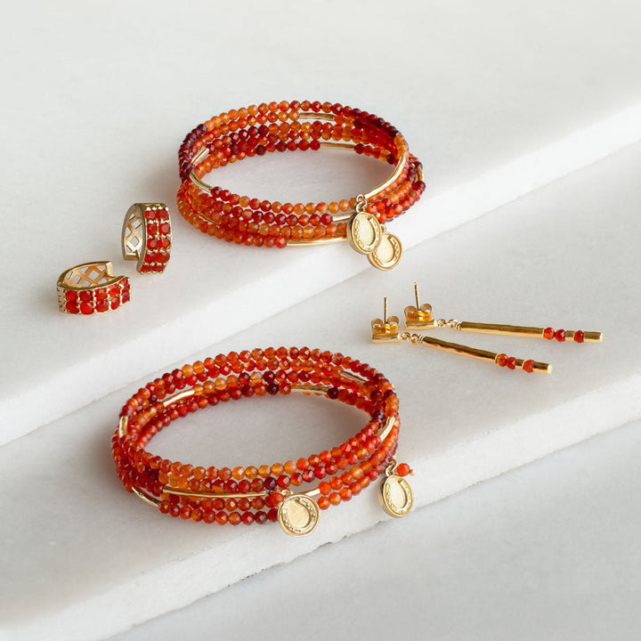 Prism - Carnelian Pave Horseshoe Earring