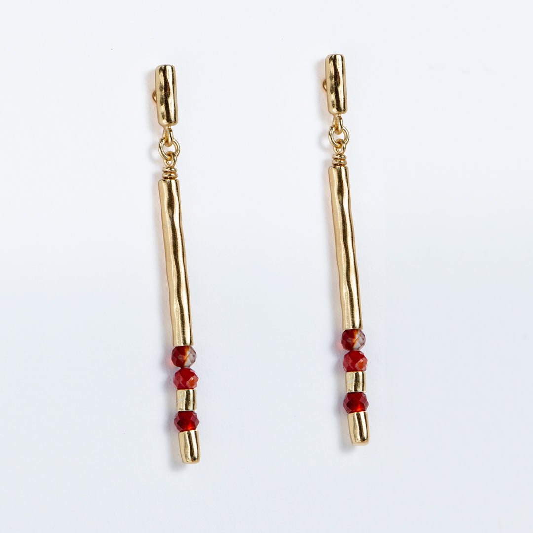 Prism - Carnelian Pave Horseshoe Earring