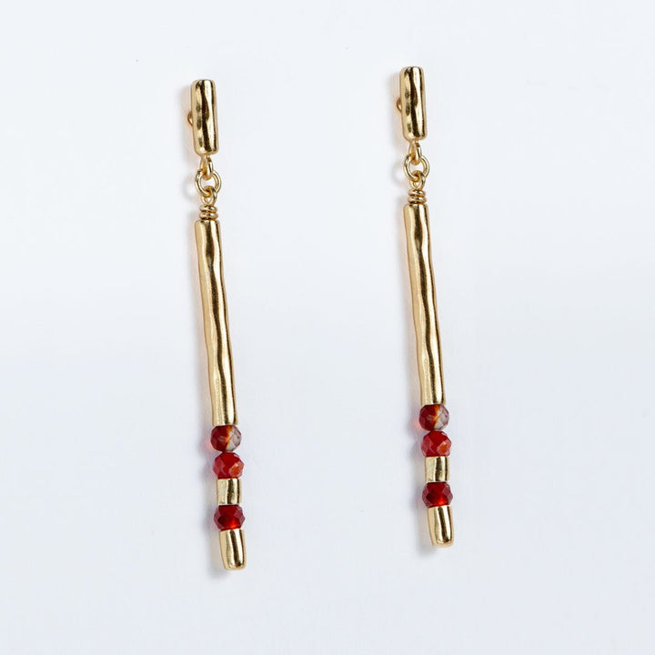 Prism - Carnelian Pave Horseshoe Earring