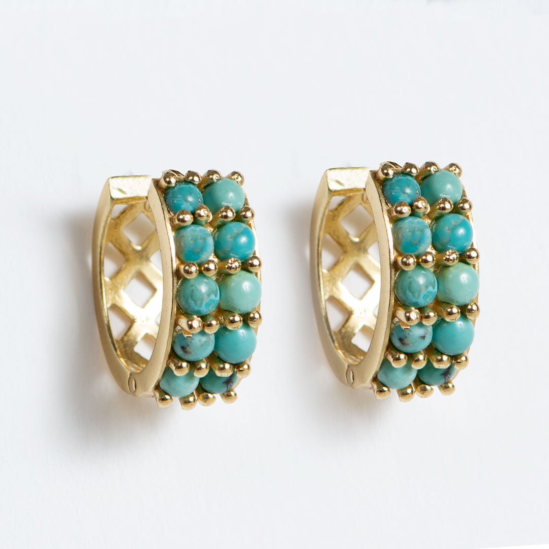 Prism - Turquoise Pave Horseshoe Earring