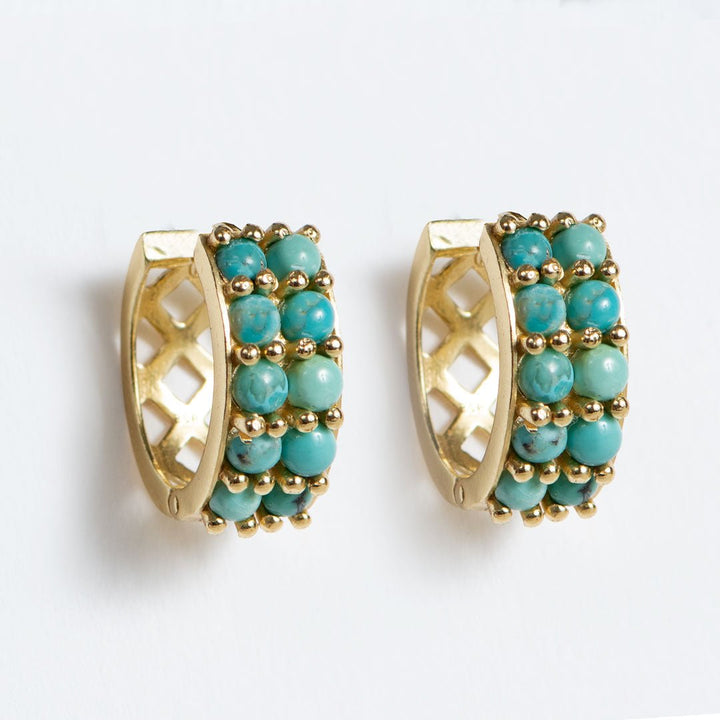 Prism - Turquoise Pave Horseshoe Earring