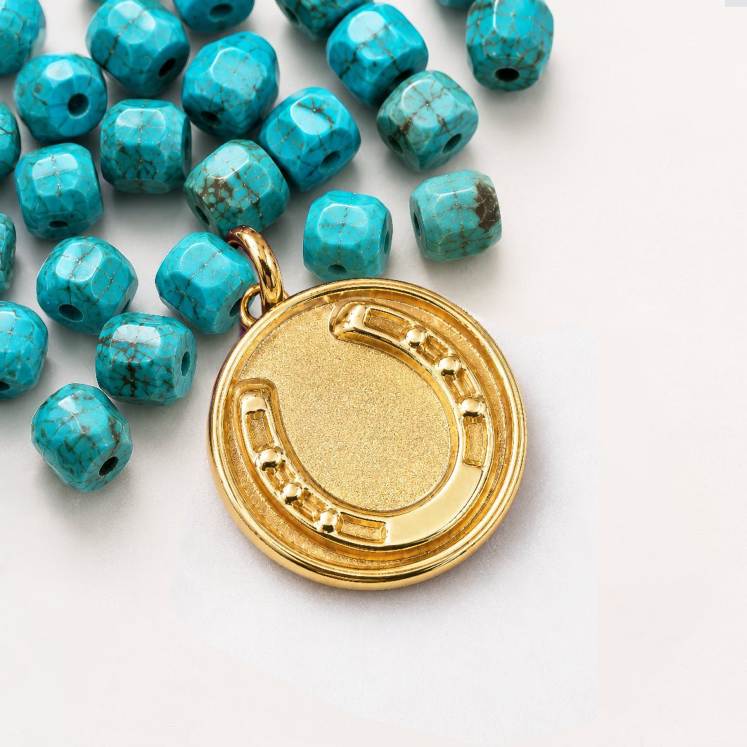 Prism - Turquoise Pave Horseshoe Earring