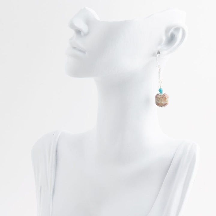 Purple Agate Chucky Sterling Silver Drop Earrings