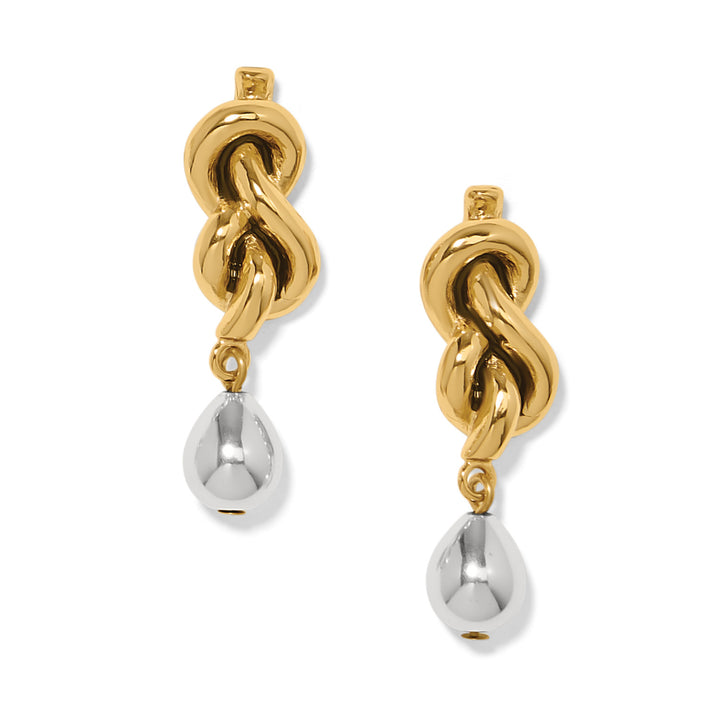 Brighton Interlok Single Knot Drop Gold Plated Earrings