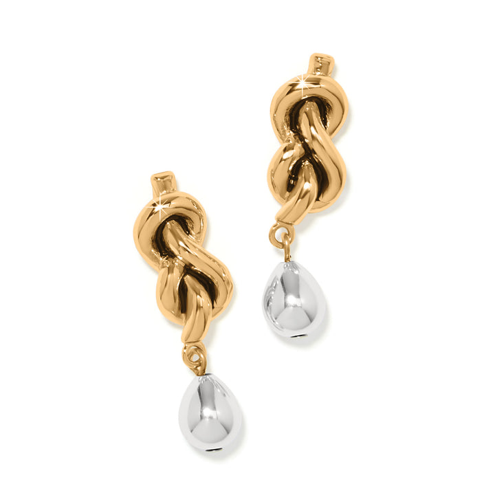 Brighton Interlok Single Knot Drop Gold Plated Earrings