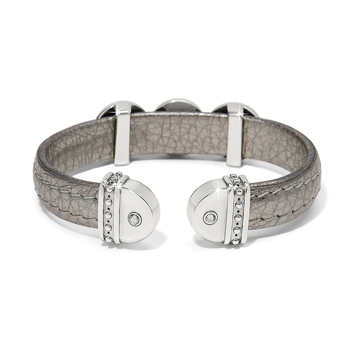 Brighton Mosaic Two Tone Leather Disc Cuff Bracelet