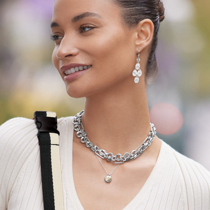 Brighton Mosaic Round Two Tone Mini Necklace