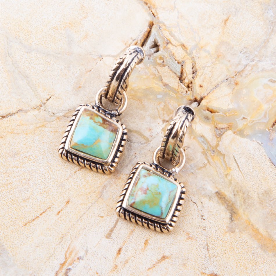Roped Around Turquoise and Bronze Earrings from KADOU Boutique