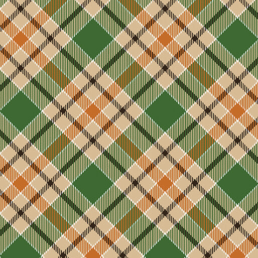 Rust &amp; Green Plaid Midi Dress