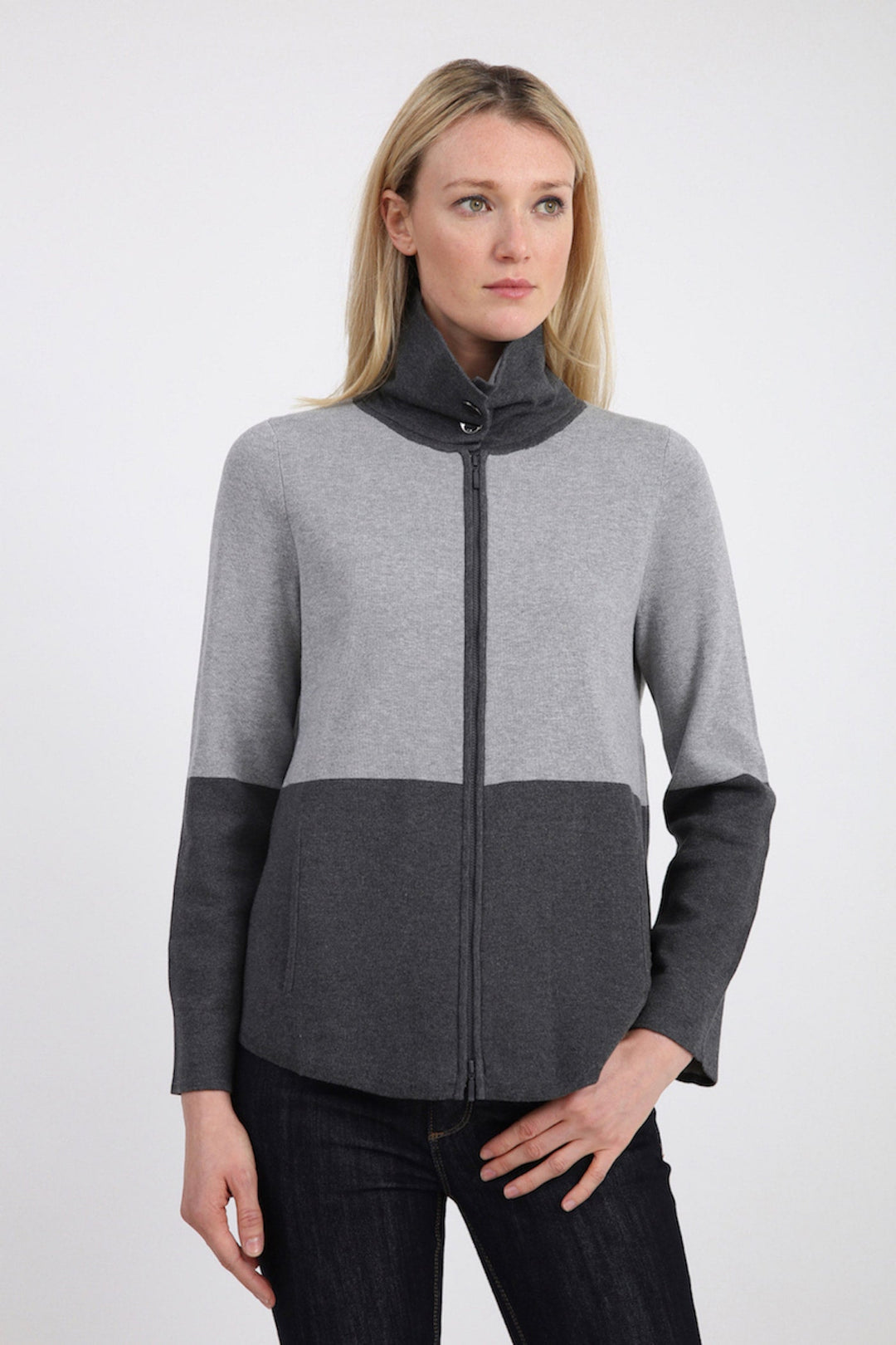 Pima Cotton Snap Funnel Jacket 
