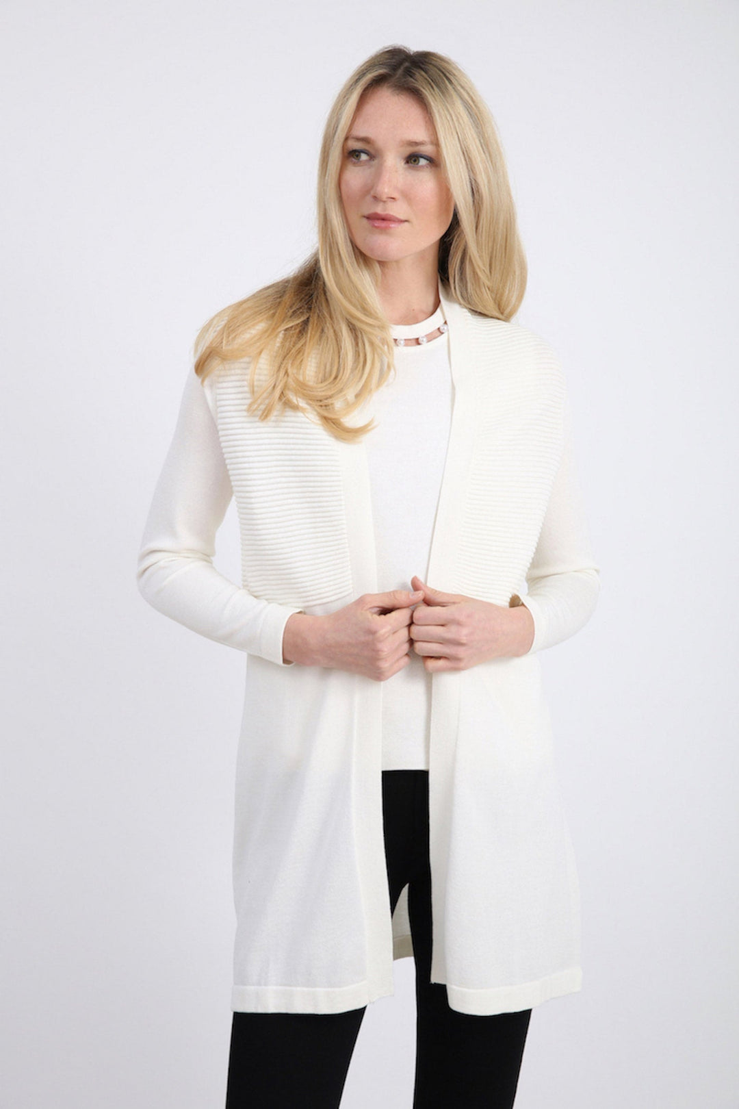 Pima Cotton Open Cardigan Bracelet Sleeves 