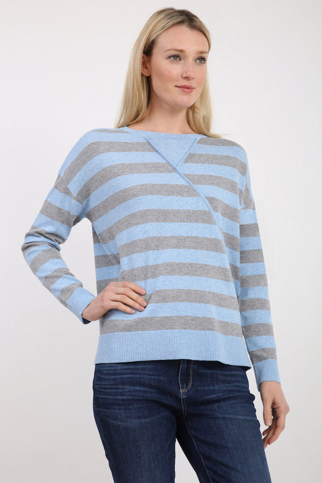 Pima Cotton Striped Pullover 