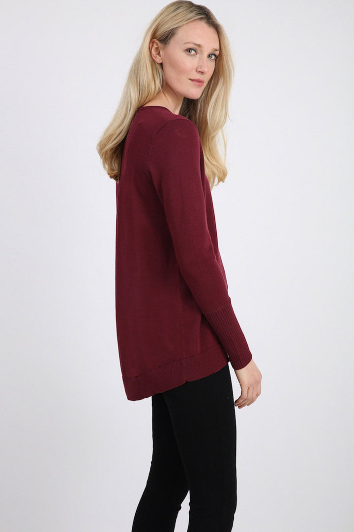 Pima Cotton Jewel Neck Pullover 