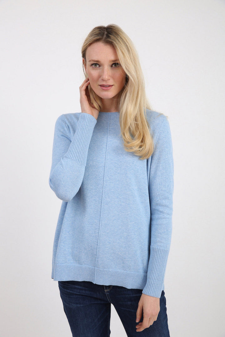 Pima Cotton Jewel Neck Pullover 