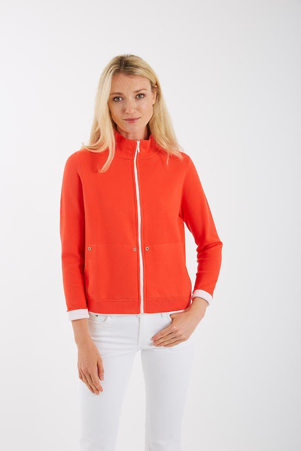 Pima Cotton Half Milano Zip Jacket 