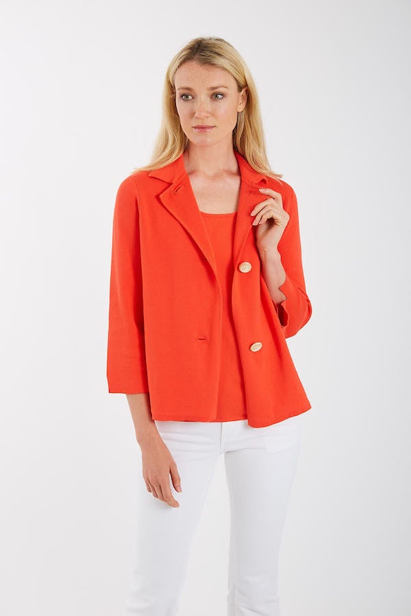 Pima Cotton Half Milano Jacket w/Mini Swing 
