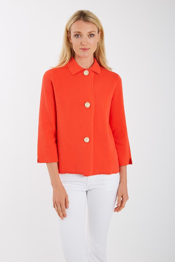 Pima Cotton Half Milano Jacket w/Mini Swing 