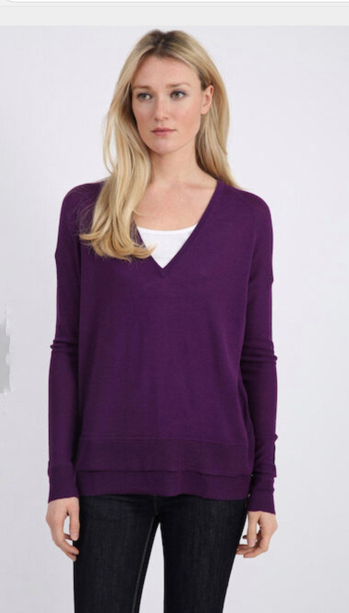 Merino Wool Deep V-Neck Jumper  