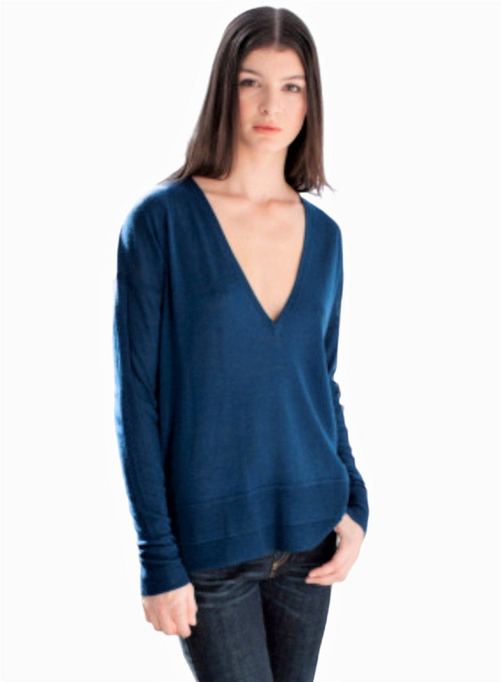 Merino Wool Deep V-Neck Jumper  