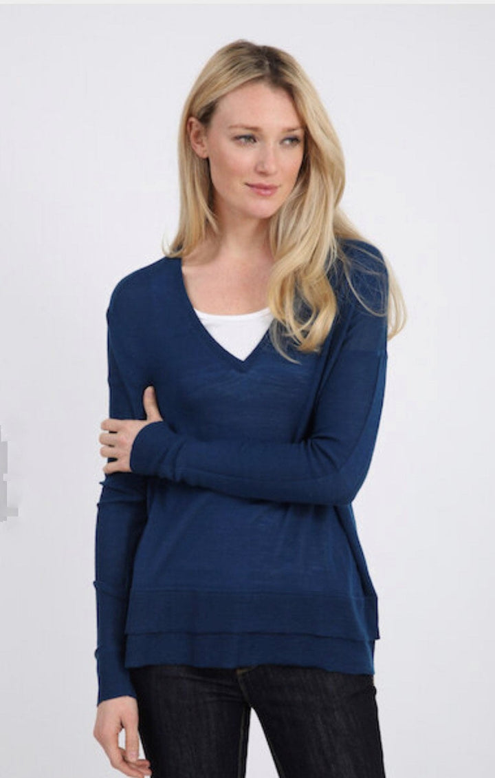 Merino Wool Deep V-Neck Jumper  