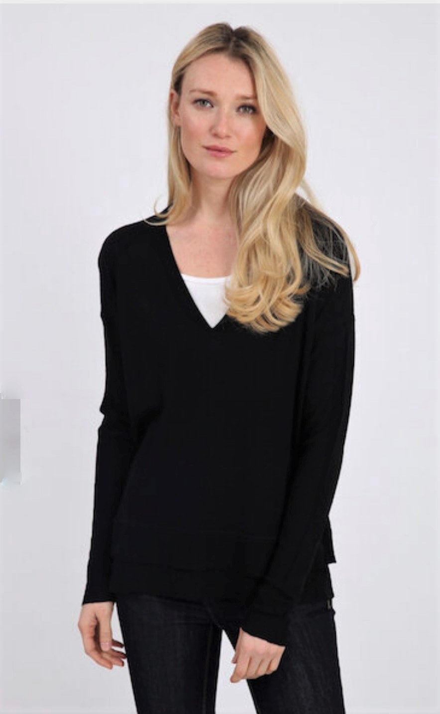 Merino Wool Deep V-Neck Jumper  