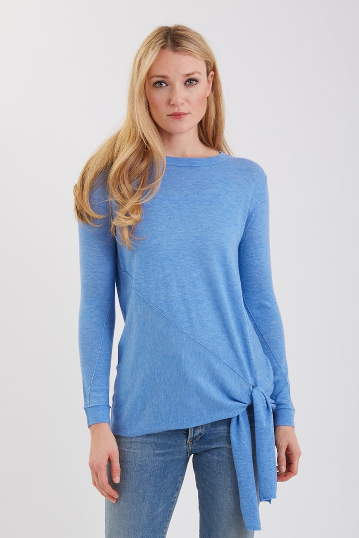 Cashmere Crew Neck With Tie Hem  