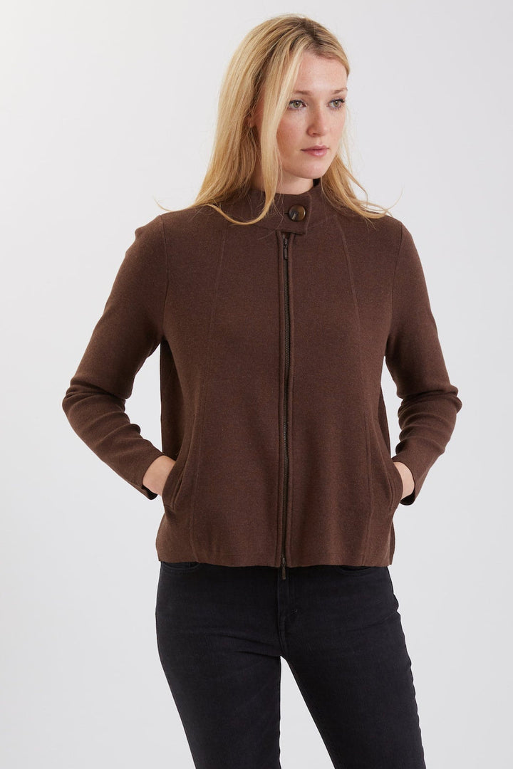 Pima Cotton Half Milano Zip Jacket 