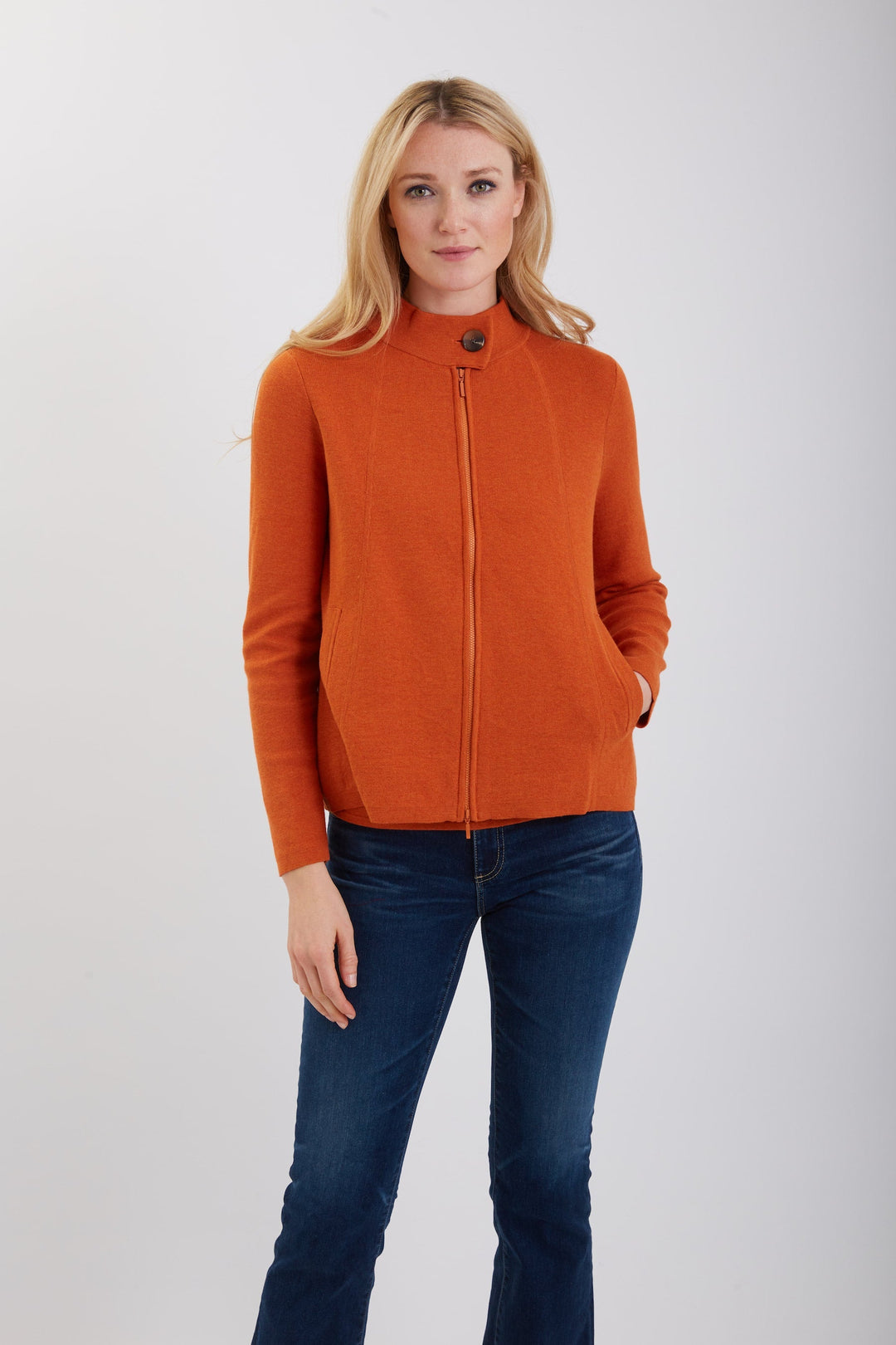 Pima Cotton Half Milano Zip Jacket 