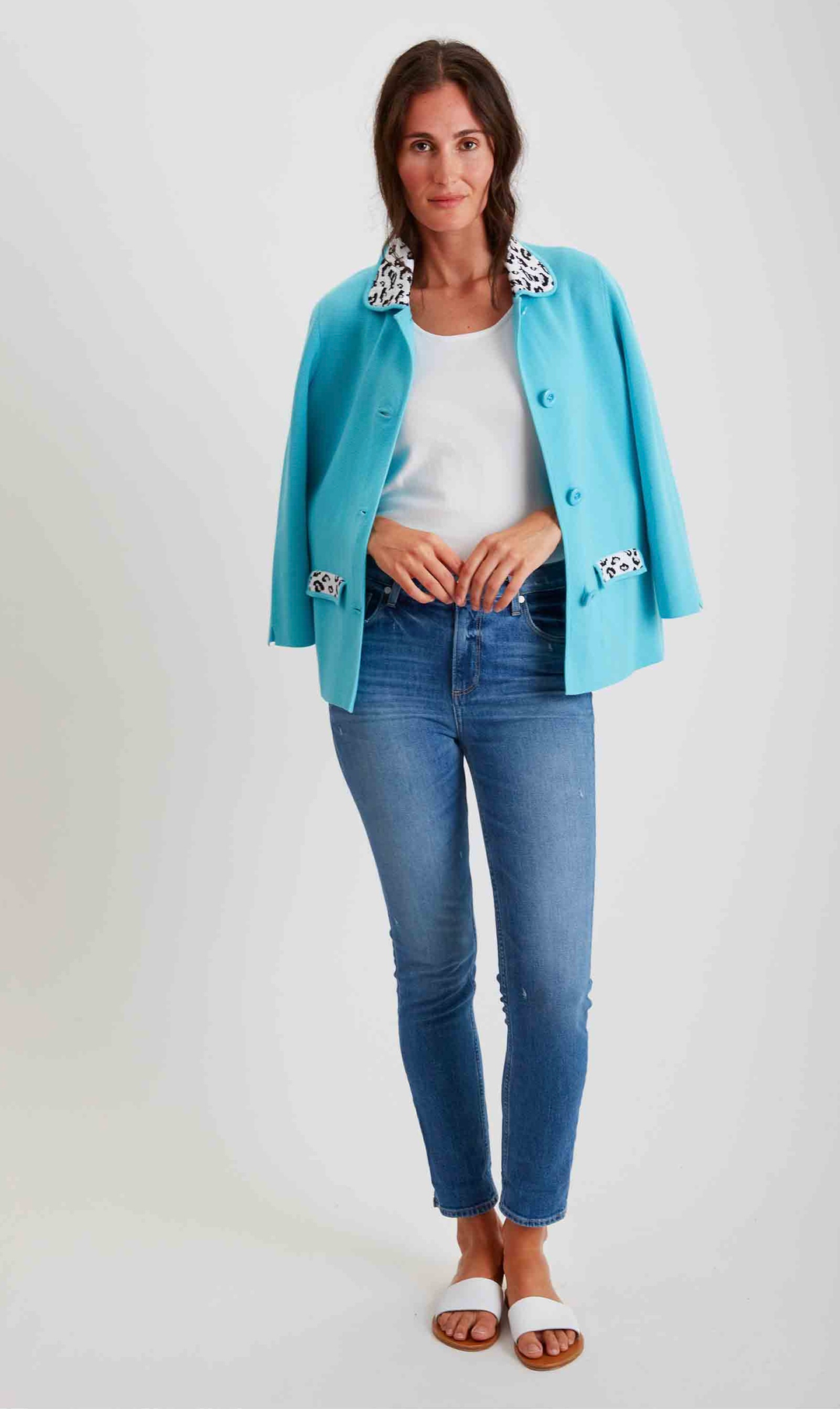 Pima Cotton Leopard Trim Jacket 