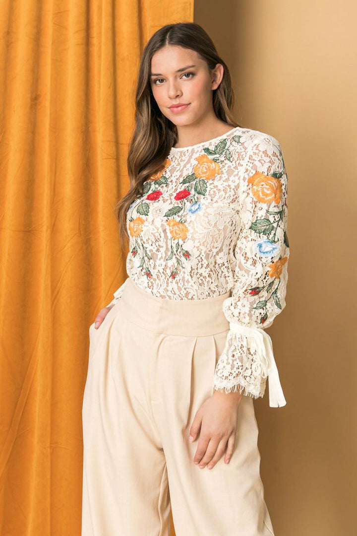 Embroidered Lace Top from KADOU Boutique