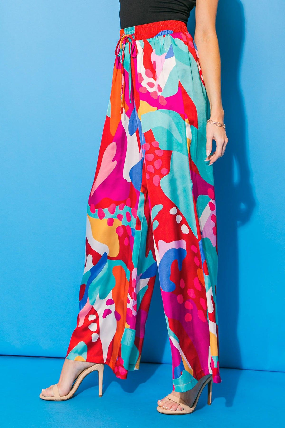 Cancun Getaway Satin Pants from KADOU Boutique