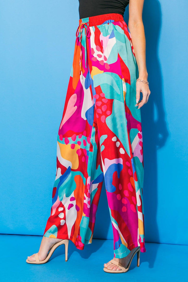 Cancun Getaway Satin Pants from KADOU Boutique
