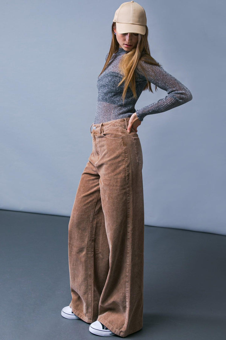 How Dare You Wide Leg Corduroy Pants from KADOU Boutique
