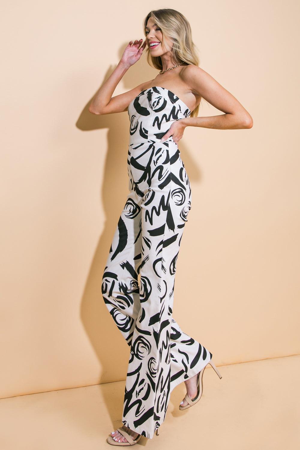 Big Ambitions Strapless Twill Jumpsuit from KADOU Boutique
