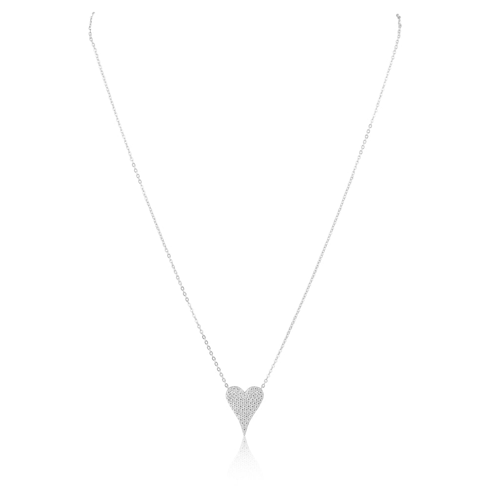 Sara Pave Heart Necklace from KADOU Boutique