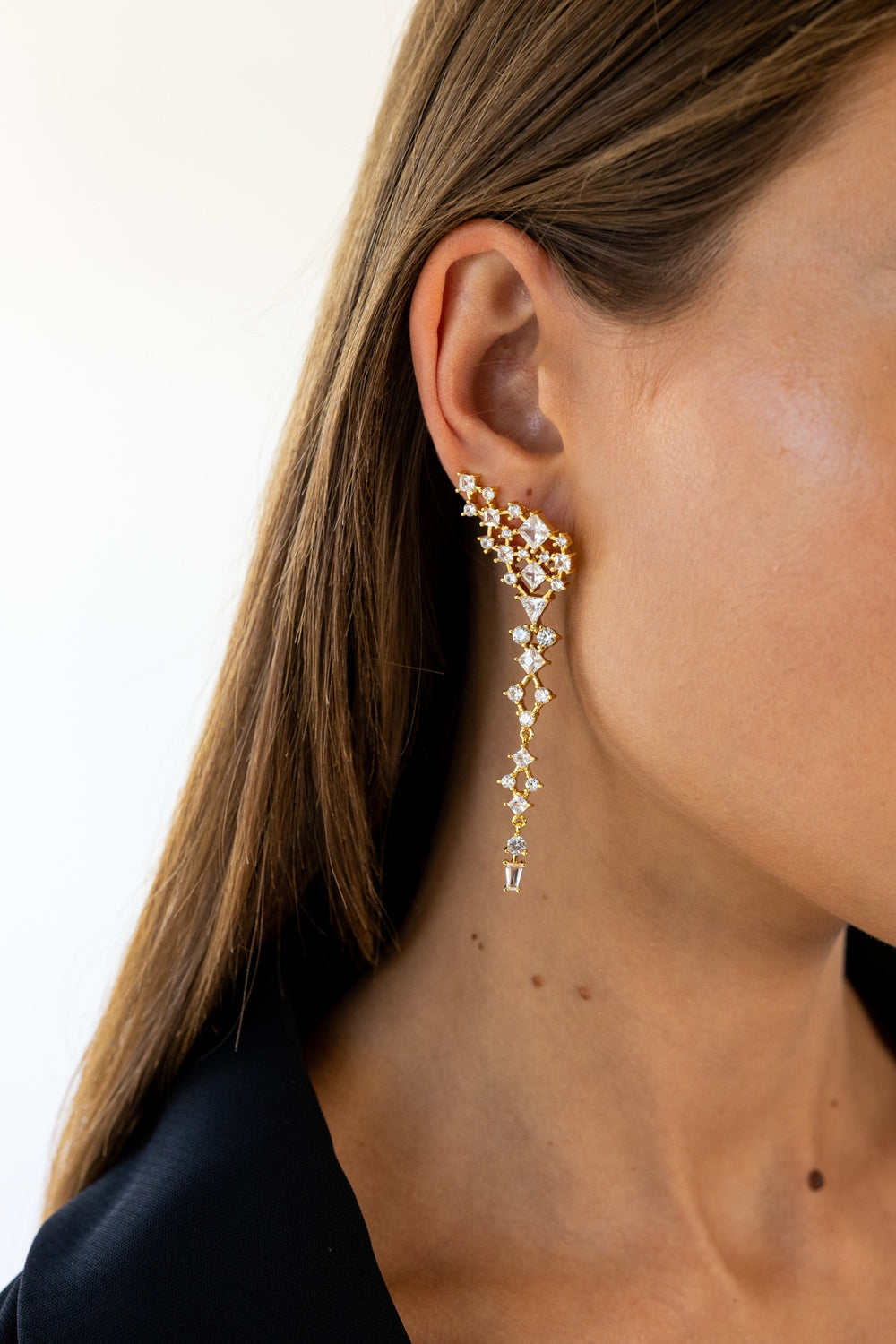 Scarlett Cz Drop Earring from KADOU Boutique