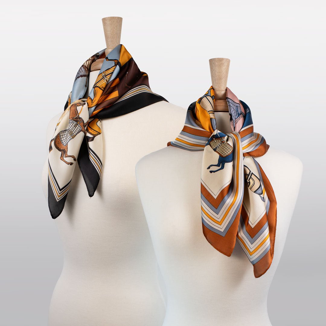 Signature Equestrian Scarf - With Deep Safron Border