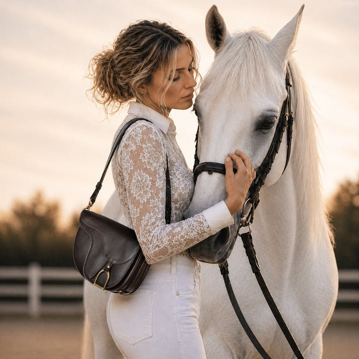 Signature Saddle Bag - Luxury Leather Handbag in Black
