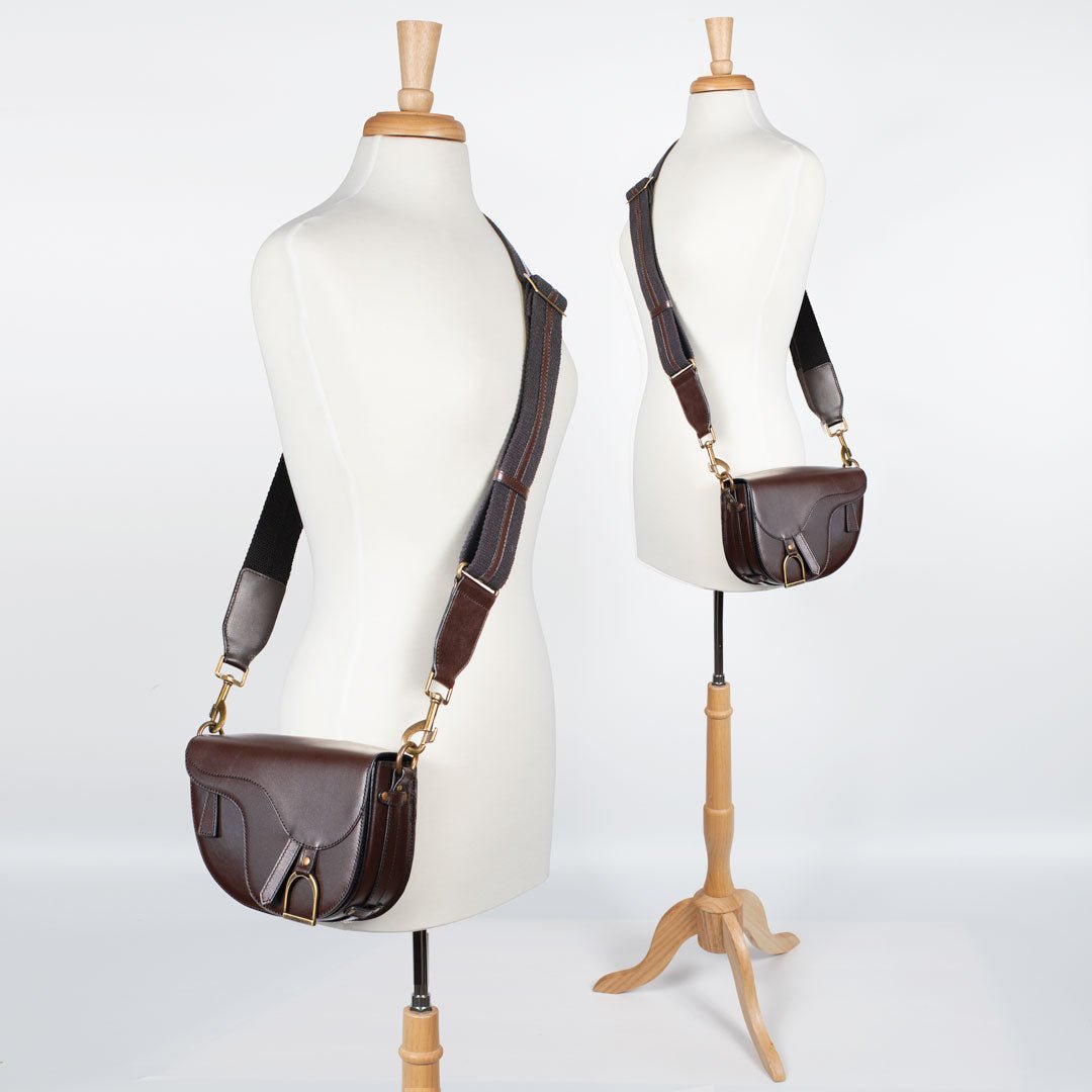 Signature Saddle Bag - Luxury Leather Handbag in Deep Brown