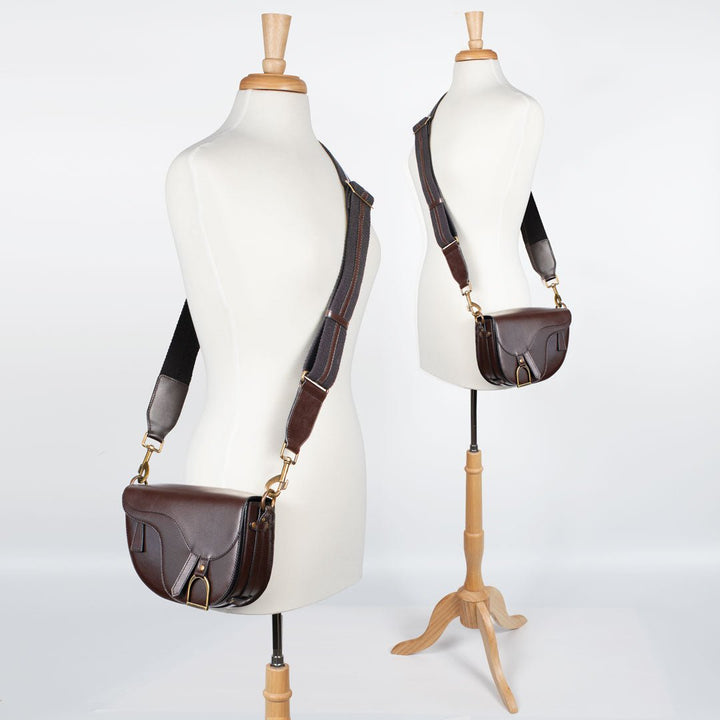 Signature Saddle Bag - Luxury Leather Handbag in Deep Brown