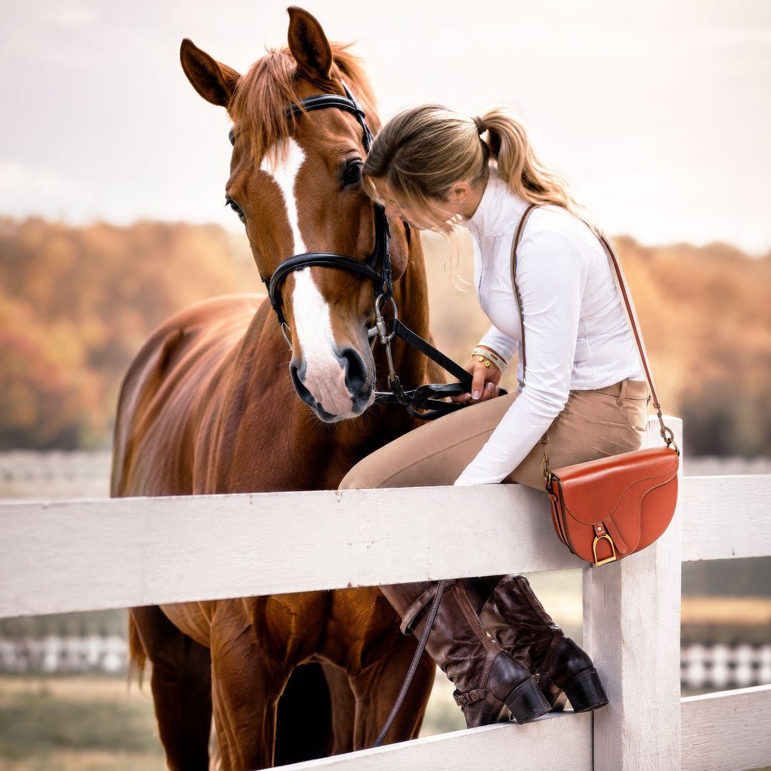 Signature Saddle Bag - Italian Cognac Leather from KADOU Boutique