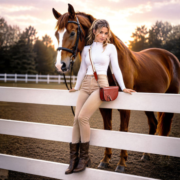 Signature Saddle Bag - Italian Cognac Leather from KADOU Boutique
